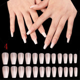 24pcs/Set Detachable Long Coffin Fake Nails European Rainbow Ballerina Full Nail Art Tips Colorful Beauty Artificial False Nails