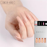24pcs/Set Detachable Long Coffin Fake Nails European Rainbow Ballerina Full Nail Art Tips Colorful Beauty Artificial False Nails