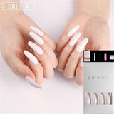 24pcs/Set Detachable Long Coffin Fake Nails European Rainbow Ballerina Full Nail Art Tips Colorful Beauty Artificial False Nails