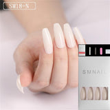 24pcs/Set Detachable Long Coffin Fake Nails European Rainbow Ballerina Full Nail Art Tips Colorful Beauty Artificial False Nails