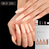 24pcs/Set Detachable Long Coffin Fake Nails European Rainbow Ballerina Full Nail Art Tips Colorful Beauty Artificial False Nails