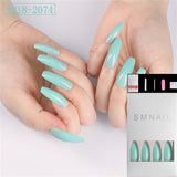 24pcs/Set Detachable Long Coffin Fake Nails European Rainbow Ballerina Full Nail Art Tips Colorful Beauty Artificial False Nails