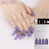 24pcs/Set Detachable Long Coffin Fake Nails European Rainbow Ballerina Full Nail Art Tips Colorful Beauty Artificial False Nails