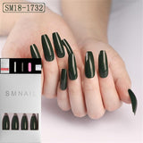 24pcs/Set Detachable Long Coffin Fake Nails European Rainbow Ballerina Full Nail Art Tips Colorful Beauty Artificial False Nails