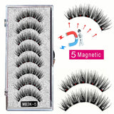 LEKOFO 8PCS 5 Magnetic eyelashes with 4 pairs magnets magnetic lashes natural Mink eye lashes with faux cils magnetique tweezers