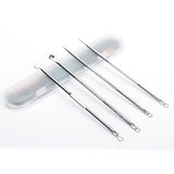 4pcs Stainless Steel Acne Removal Needles Pimple Blackhead Remover Tools Spoon Face Skin Care Tools Needles Facial Pore Cleaner