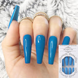 24pcs/Set Detachable Long Coffin Fake Nails European Rainbow Ballerina Full Nail Art Tips Colorful Beauty Artificial False Nails