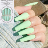 24pcs/Set Detachable Long Coffin Fake Nails European Rainbow Ballerina Full Nail Art Tips Colorful Beauty Artificial False Nails