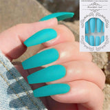 24pcs/Set Detachable Long Coffin Fake Nails European Rainbow Ballerina Full Nail Art Tips Colorful Beauty Artificial False Nails