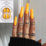 24pcs/Set Detachable Long Coffin Fake Nails European Rainbow Ballerina Full Nail Art Tips Colorful Beauty Artificial False Nails