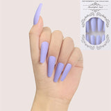24pcs/Set Detachable Long Coffin Fake Nails European Rainbow Ballerina Full Nail Art Tips Colorful Beauty Artificial False Nails