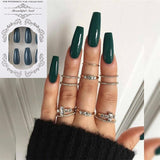 24pcs/Set Detachable Long Coffin Fake Nails European Rainbow Ballerina Full Nail Art Tips Colorful Beauty Artificial False Nails