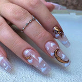 24pcs/Set Detachable Long Coffin Fake Nails European Rainbow Ballerina Full Nail Art Tips Colorful Beauty Artificial False Nails