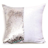 White Gold Sequin Cushion Cover
