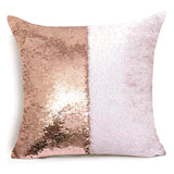White Gold Sequin Cushion Cover