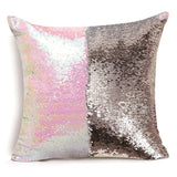 White Gold Sequin Cushion Cover