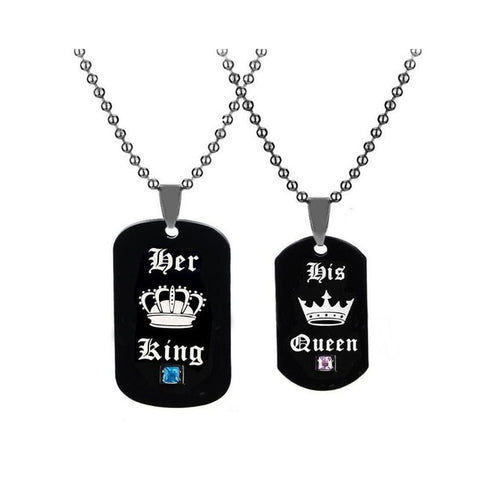 Pair Of "His Queen" & "Her King" Necklaces