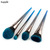 Gradient Blue Silver Makeup Brushes Set