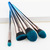 Gradient Blue Silver Makeup Brushes Set