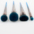 Gradient Blue Silver Makeup Brushes Set