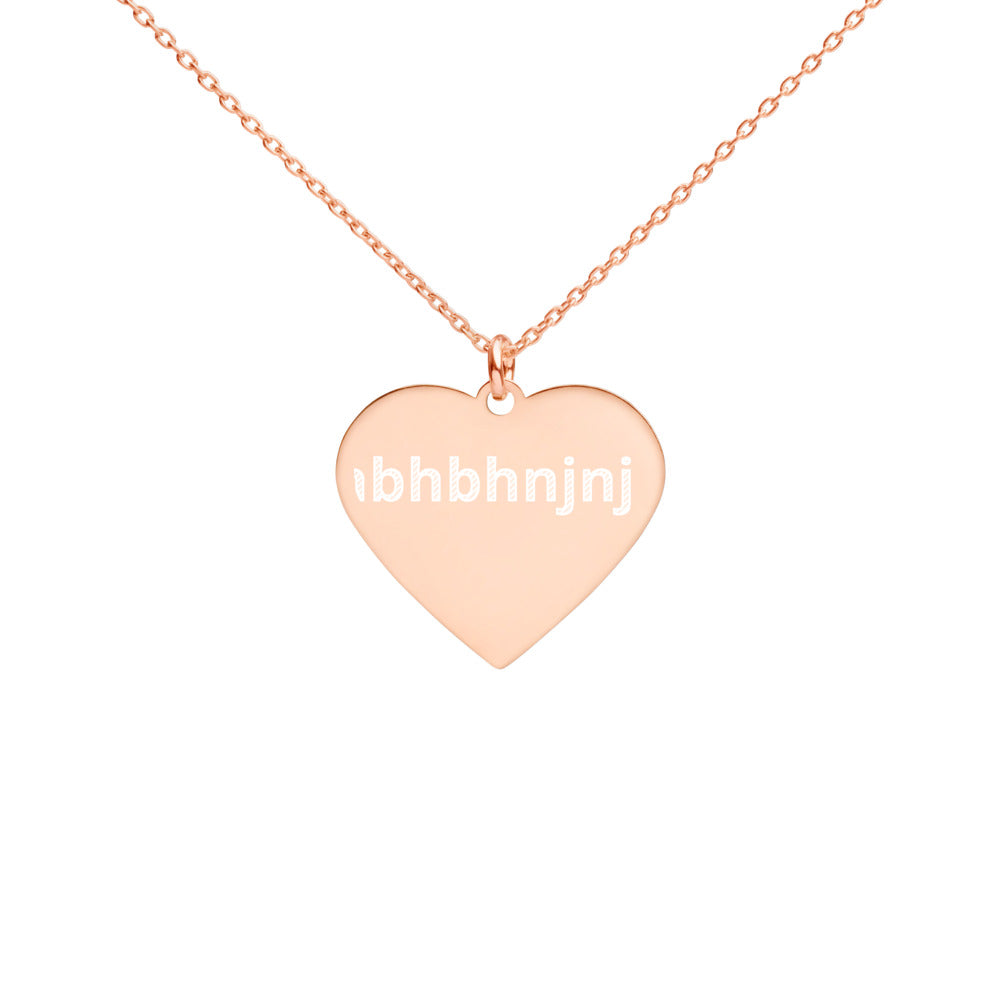Engraved Silver Heart Necklace