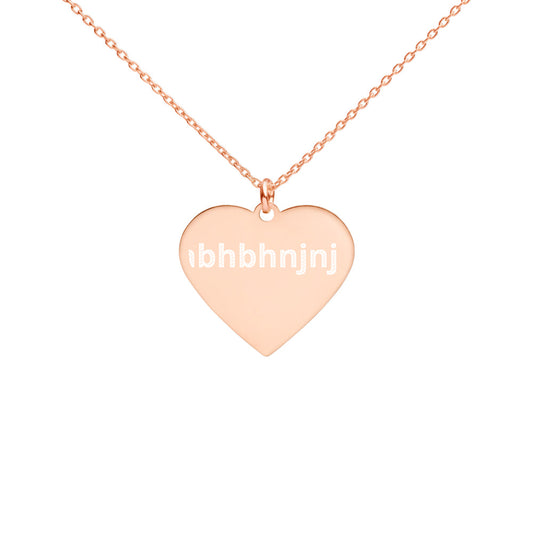 Engraved Silver Heart Necklace