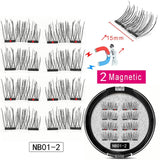 LEKOFO 8Pcs Magnetic Eyelashes With 2 magnetic lashes 3D False Natural For Mink Eye lashes Extension Long faux cils magnetique