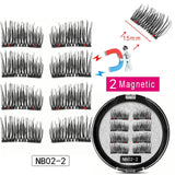 LEKOFO 8Pcs Magnetic Eyelashes With 2 magnetic lashes 3D False Natural For Mink Eye lashes Extension Long faux cils magnetique