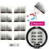 LEKOFO 8Pcs Magnetic Eyelashes With 2 magnetic lashes 3D False Natural For Mink Eye lashes Extension Long faux cils magnetique