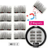 LEKOFO 8Pcs Magnetic Eyelashes With 2 magnetic lashes 3D False Natural For Mink Eye lashes Extension Long faux cils magnetique