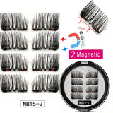 LEKOFO 8Pcs Magnetic Eyelashes With 2 magnetic lashes 3D False Natural For Mink Eye lashes Extension Long faux cils magnetique