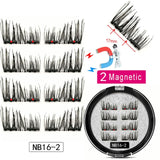 LEKOFO 8Pcs Magnetic Eyelashes With 2 magnetic lashes 3D False Natural For Mink Eye lashes Extension Long faux cils magnetique