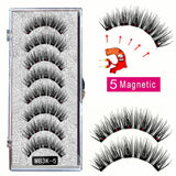 MB3K 5 magnetic eyelashes natural with 3D magnet handmade 8PCS magnetic lashes Tweezer Set Mink eye lashes faux cils magnetiqu