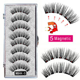 MB3K 5 magnetic eyelashes natural with 3D magnet handmade 8PCS magnetic lashes Tweezer Set Mink eye lashes faux cils magnetiqu