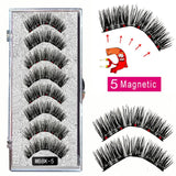 MB3K 5 magnetic eyelashes natural with 3D magnet handmade 8PCS magnetic lashes Tweezer Set Mink eye lashes faux cils magnetiqu