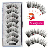 MB3K 5 magnetic eyelashes natural with 3D magnet handmade 8PCS magnetic lashes Tweezer Set Mink eye lashes faux cils magnetiqu