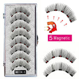 MB3K 5 magnetic eyelashes natural with 3D magnet handmade 8PCS magnetic lashes Tweezer Set Mink eye lashes faux cils magnetiqu