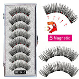 MB3K 5 magnetic eyelashes natural with 3D magnet handmade 8PCS magnetic lashes Tweezer Set Mink eye lashes faux cils magnetiqu