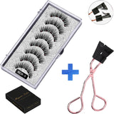 MB3K 5 magnetic eyelashes natural with 3D magnet handmade 8PCS magnetic lashes Tweezer Set Mink eye lashes faux cils magnetiqu