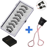 MB3K 5 magnetic eyelashes natural with 3D magnet handmade 8PCS magnetic lashes Tweezer Set Mink eye lashes faux cils magnetiqu