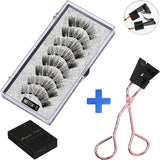 MB3K 5 magnetic eyelashes natural with 3D magnet handmade 8PCS magnetic lashes Tweezer Set Mink eye lashes faux cils magnetiqu