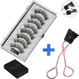 MB3K 5 magnetic eyelashes natural with 3D magnet handmade 8PCS magnetic lashes Tweezer Set Mink eye lashes faux cils magnetiqu