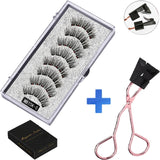 MB3K 5 magnetic eyelashes natural with 3D magnet handmade 8PCS magnetic lashes Tweezer Set Mink eye lashes faux cils magnetiqu