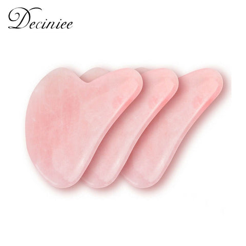 Natural Jade Gua sha Stone Board Massage Rose Quartz Guasha Plate Jade Face Massager Scrapers Tools For Face Neck Back Body