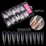 100 Pcs Poly Nail Gel Quick Building Mold Tips Nail Dual Forms Finger Extension Nail Art UV Builder Easy Find Nail Tools