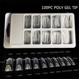 100 Pcs Poly Nail Gel Quick Building Mold Tips Nail Dual Forms Finger Extension Nail Art UV Builder Easy Find Nail Tools