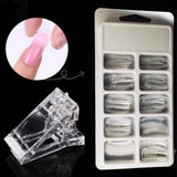 100 Pcs Poly Nail Gel Quick Building Mold Tips Nail Dual Forms Finger Extension Nail Art UV Builder Easy Find Nail Tools