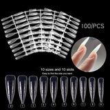 100 Pcs Poly Nail Gel Quick Building Mold Tips Nail Dual Forms Finger Extension Nail Art UV Builder Easy Find Nail Tools