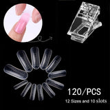 100 Pcs Poly Nail Gel Quick Building Mold Tips Nail Dual Forms Finger Extension Nail Art UV Builder Easy Find Nail Tools