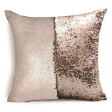 White Gold Sequin Cushion Cover